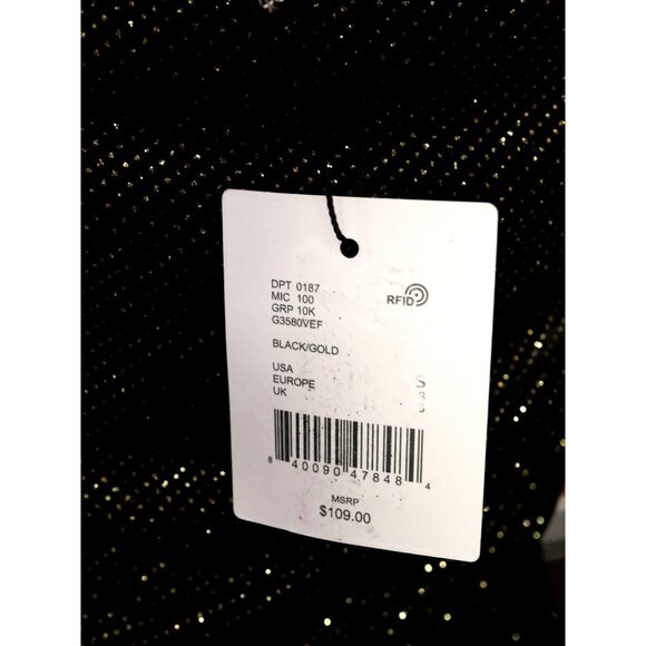 Gibson Latimer Sz Small One Shoulder Velvet Sheath Fitted Dress Black & Gold NWT - Picture 5 of 5